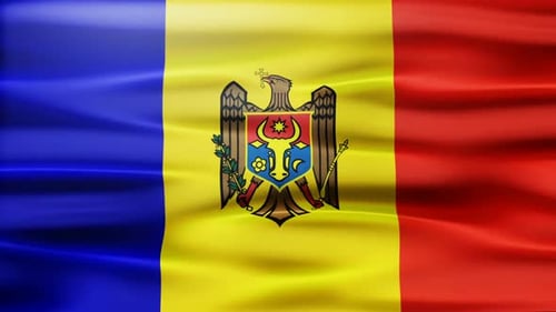 Animated Waving Flag of Moldova