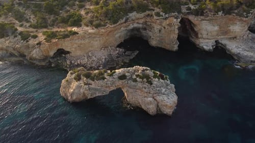Es Pontas Natural Arch in Cala Santanyi in Mallorca, Spain