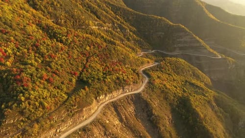 Road in a Beautiful Mountain Gorge