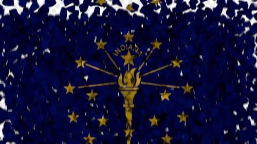 Indiana State Flag Geometric Shatter Transition