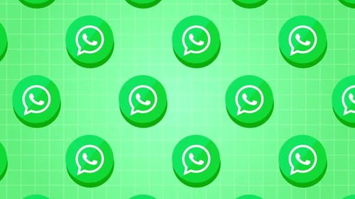 Animated WhatsApp Logo Flat Design Pattern Loop