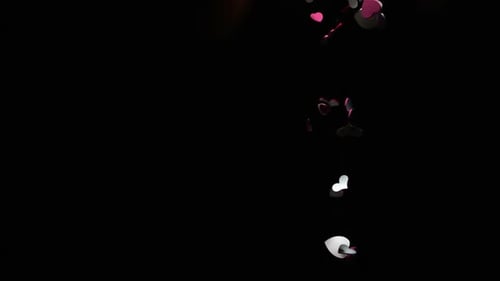 Love heart confetti falling