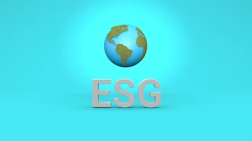 Corporate ESG Concept with Rotating 3D Earth Globe
