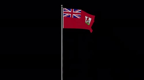 Bermuda National Flag Waving Loop Animation