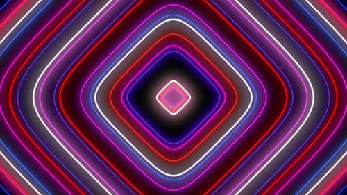 Abstract Neon Glowing Tunnel Loop Background Animation