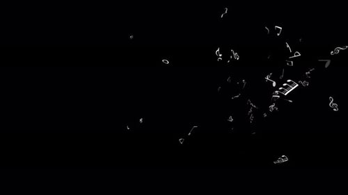 Animated Scattering Musical Notes Flat Design Background