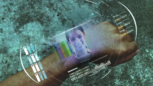 Reloj de comunicación de concepto futurista