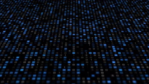 Digitale Binärcode-Verarbeitung auf dem Bildschirm.