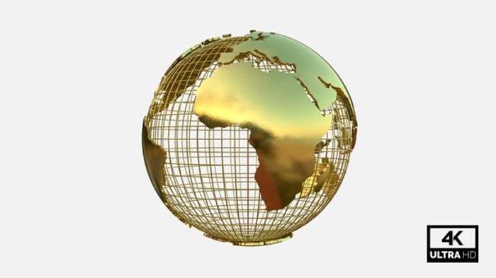 Clean 3D Rotating Earth Globe Transparent Background, Elements Motion ...