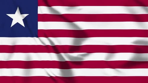 Liberia National Flag Waving Animation