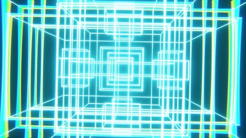 Futuristic Abstract Neon Geometric Tunnel Loop