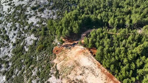 Drone View of Forest Clearing