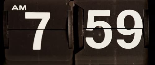 Black Flip Clock Changing Time to Eight AM Japan