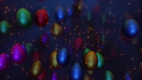 Decorative Colorful Easter Eggs Looping Background