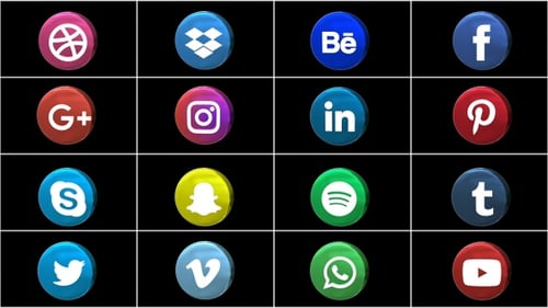 Animated 3D Social Media Icons Pack