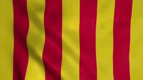 Waving Red and Yellow Striped Fabric Seamless Loop Background