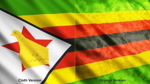 Realistic Waving Flag of Zimbabwe