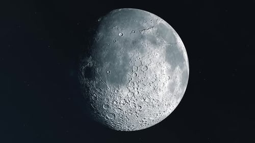 Der Mond: Aufstellender Schuss - voll