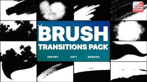 Animated Brush Stroke Video Transitions Pack