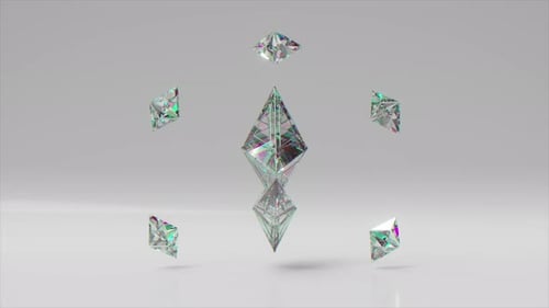 Abstract Geometric Crystal Shapes Rotating Loop Background