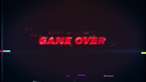 Game Over Glitch Effect Retro Text Animation