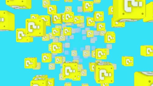 Abstract Retro Video Game Question Mark Blocks Background