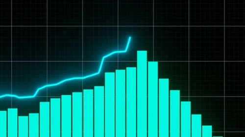 Stock market animated graphic. Stock price chart.