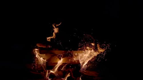 Fire Flame Isolated on Black Background