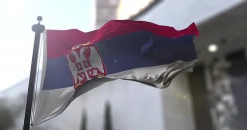 Realistic Waving Flag of Serbia Animation