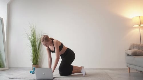 Fitness Online Home Training Mujer Estiramiento