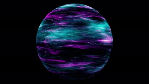 Glowing Neon Energy Sphere Loop 4K