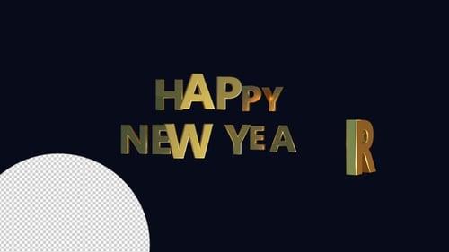 3D Golden Happy New Year Title Reveal