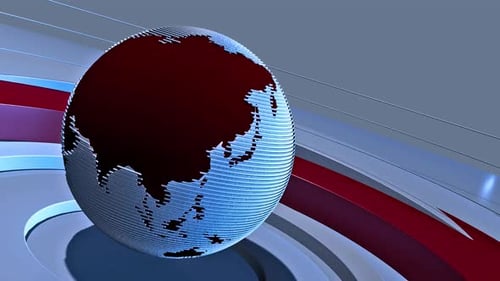 Abstract 3D Spinning Globe News Background Animation