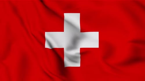 Realistic Waving Switzerland Flag Loop Animation