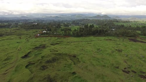 Aerial view of a field in Uganda