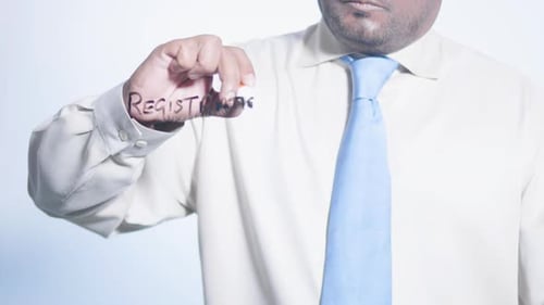 Asian Businessman Writes Registration