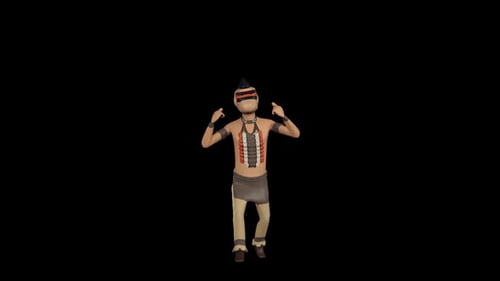 Stylized 3D Character Performing a Traditional Dance Loop