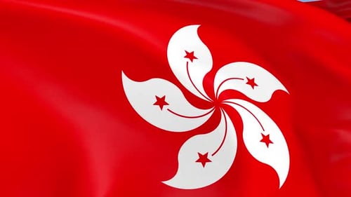 Waving Hong Kong Flag Animation Seamless Loop