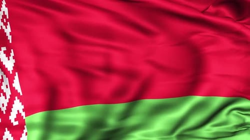 Belarus National Flag Waving In Wind Loop