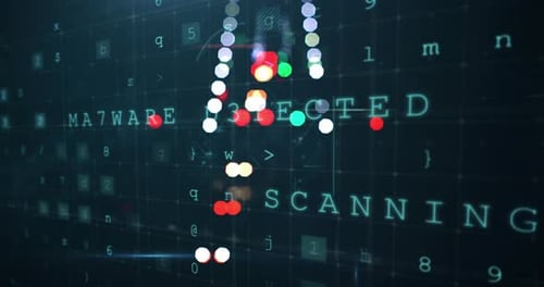 Abstract Futuristic Digital Cybersecurity Scanning Animation