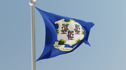Flagge von Connecticut am Fahnenmast