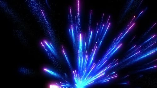 Vibrant Neon Particle Burst Background Loop