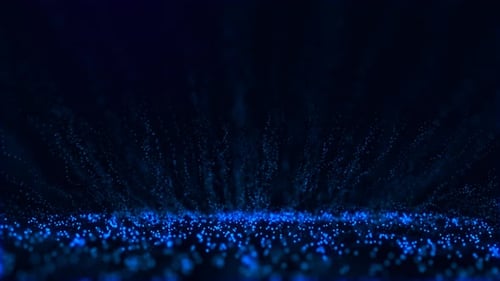 Futuristic Abstract Blue Particles Flowing Digital Background
