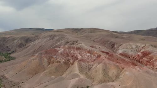 Red mountains landscape in Kyzyl-Chin valley also called as Mars valley in Altai
