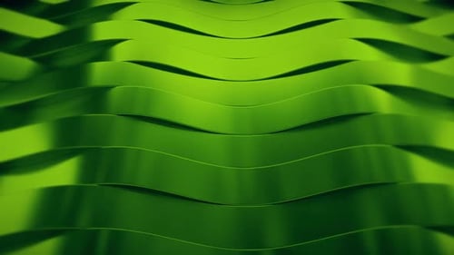 Green Metal Wavy Lines 3d Animation