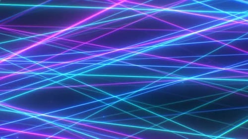 Abstract Neon Glowing Light Lines Animated Background Loop