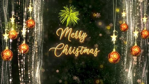 Elegant Christmas Title Reveal with Sparkling Ornaments