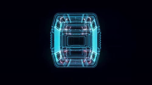 Futuristic Rotating Wireframe Object Hologram