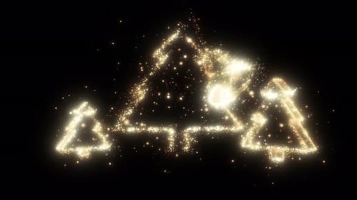 Sparkling Golden Christmas Trees Reveal and Countdown Animation