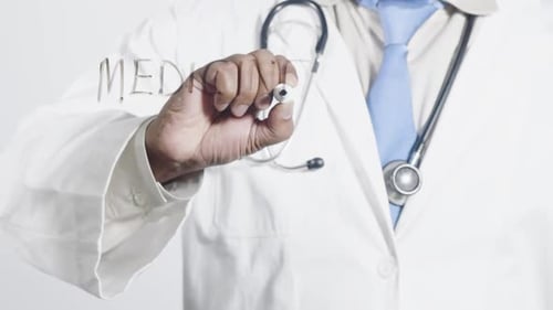 Doctor Writes Medicine on Glass